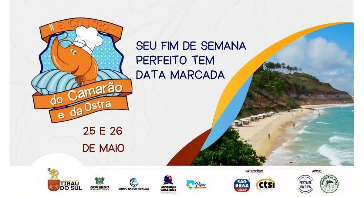 Dias 25 e 26 de Maio – Festival do Camarão e Ostra 2018